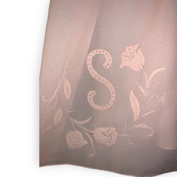 S” Initial Hand Embroidered Scarf - Picture 3 of 3